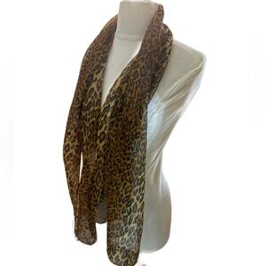 Leopard Print Women's Scarf semi sheer cheetah